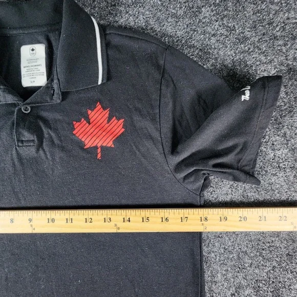 Team Canada Hudson's Bay Olympics Polo Golf Shirt Men's Size Small Black - Picture 8 of 9